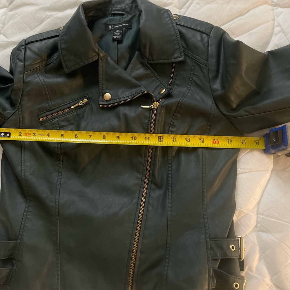Inc green medium moto faux leather jacket in very good used condition - Picture 12 of 12